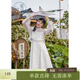 紫涵（ZIHAN）紫涵新中式氣質(zhì)套裝裙女夏季輕國風(fēng)吊帶連衣裙罩衫兩件套 皦玉白 XL