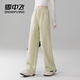 雪中飛（SNOWFLYING）青少年灰色高腰闊腿褲女士春季2026新款休閑運動(dòng)直筒褲538F 黑色 M 100-115斤