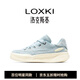 LOXKI/洛克斯基男鞋板鞋25年夏季新品透氣百搭厚底增高帆布休閑鞋子男 冰藍百納 44