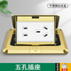 SERNICNE不銹鋼平推滑蓋地插座防水網(wǎng)絡(luò )地面插座五孔十孔平推隱藏地插 【新國標】平推地插(拉絲金) 十孔帶雙USB插座