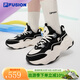 FILA FUSION斐樂(lè )女鞋潮牌帆布鞋泡泡鞋休閑鞋運動(dòng)鞋女 黑/奶白-BG 37.5