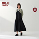 MUJI IDEE 女式 斜紋 連體裙 女裝連衣裙裙子26年春季新品 GA67CC6S 黑色 均碼 (165/88A)
