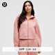 lululemon丨Scuba 女士超寬松款拉鏈連帽衫*拉絨 LW3HTLS 茶花粉/玫瑰金 M /L