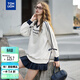 唐獅2025秋女織帶前胸文字V領(lǐng)長(cháng)袖衛衣