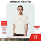 UR秋季新款男裝休閑撞色字母棉質(zhì)短袖T恤UMM450106 粉白 M
