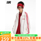 ER【明星同款】男套裝女條紋撞色加絨衛衣潮牌運動(dòng)服校園風(fēng)情侶裝 白色套裝 L