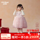 歐姆熊女童連衣裙秋冬季2025新款女寶寶周歲禮服兒童冬裝洋氣小公主裙子 粉色【加絨款】 100 100cm