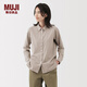 MUJI女式水洗平紋襯衫領(lǐng)長(cháng)袖襯衫襯衣內搭女裝冬季外搭薄款外套 深咖啡色條紋 XL （165/92A）