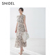 SNIDEL連衣裙女26春夏新品優(yōu)雅荷葉邊小飛袖碎花茶歇SWFO261069 米色 L