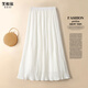 笑相依高端白色半身裙女春秋中長(cháng)款2026新款百褶裙氣質(zhì)傘裙雪紡a字裙子 白色-短款 M /27 建議95-105斤