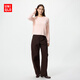 優(yōu)衣庫加長(cháng)款女裝針織廓形長(cháng)褲/休閑褲彎刀褲484159 483723 484159/39棕黑色 M