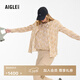 AIGLE艾高長(cháng)袖襯衫法式經(jīng)典純棉印花時(shí)尚休閑女士上衣 果仁褐色 AV01J 36 (160/84A)