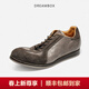 dreambox鈞博水洗馬皮舒適透氣德訓鞋夏季透氣真皮休閑鞋軟皮手工阿甘鞋 松灰色 41 男碼