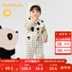 巴拉巴拉嬰兒衣服連體衣秋裝寶寶外出包屁衣立體圍兜可愛(ài)清新甜美 白咖色調00415 90cm