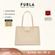 芙拉（FURLA）【禮物】1927牛皮大號女士通勤手提包托特包購物袋大容量 裸色