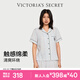 維多利亞的秘密 宅度假系列 天絲綿柔印花睡衣套裝家居服可外穿女神節禮物 12M7淺藍碎花-短袖短褲 11262806 M