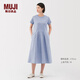 MUJI女式?jīng)龈卸绦溥B衣裙女裝裙子25年夏季連身裙長(cháng)裙BC2LKA5S 薩克森藍 M (160/84A)