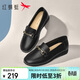 紅蜻蜓樂(lè )福鞋春季舒適平底淺口一腳蹬女單鞋WBB15210 黑色 38