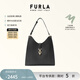 芙拉（FURLA）【禮物】MIANOVA牛皮中號女士時(shí)尚通勤單肩包HOBO包流浪包 黑色 M