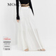 MO&Co.【涼感】松緊高腰長(cháng)款塔裙半身裙白色黑色設計感裙子摩安珂 本白色-第2批 L 170