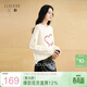 三彩2025秋季新款簡(jiǎn)約慵懶針織衫長(cháng)袖圓領(lǐng)愛(ài)心字母繡花套頭衫S