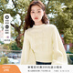 香影毛衣女秋冬2025新款米白慵懶風(fēng)短款外穿套頭燈籠袖針織衫上衣 米色 M