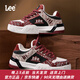 Lee男鞋冬季新款潮流休閑鞋百搭復古男士運動(dòng)板鞋厚底增高鞋子男潮鞋 紅色 41 【偏大/請拍小一碼】
