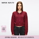 MISS SIXTY2025冬季新款針織外套女羊毛短款復古麻花拉鏈慵懶毛衣 紅色 XS