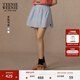 Teenie Weenie小熊女裝半身裙春夏清新甜美條紋學(xué)院風(fēng)蓬蓬短裙子 藍色 XS