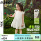 ASK JUNIOR兒童小飛袖連衣裙2026夏季小童網(wǎng)紗裙女童花苞裙公主裙 白色 130