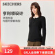 斯凱奇（Skechers）新年禮物長(cháng)袖2026春季亨利領(lǐng)t恤V領(lǐng)修身顯瘦內搭打底衫L325W108