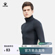 卡爾美（KELME）運動(dòng)健身衣男緊身長(cháng)袖T恤加絨高領(lǐng)保暖訓練跑步打底服 黑色 L