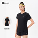 Keep跑步T恤秋女運動(dòng)上衣網(wǎng)紗速干透氣短袖健身服 經(jīng)典黑 XL