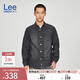 Lee商場(chǎng)同款25新品舒適版翻領(lǐng)黑灰色男長(cháng)袖牛仔襯衫休閑潮A08391 黑灰色 L