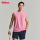 威爾勝（Wilson）官方26年春季新款男士吸濕速干天絲彈力網(wǎng)球運動(dòng)背心 玫粉色-WN00108P013002 XL