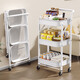 佳幫手小推車(chē)置物架廚房宿舍零食多功能移動(dòng)夾縫收納架書(shū)包架子4層白色