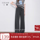 三彩2026春季新款簡(jiǎn)約高腰休閑褲垂感糯米絨直筒褲長(cháng)褲拖地褲M(mǎn) 深邃灰 M 160/68A 160/68A
