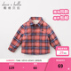 戴維貝拉（DAVE＆BELLA）加絨格子女童襯衣兒童襯衫男童長(cháng)袖上衣秋冬打底衫寶寶冬季中大童 英格蘭格 90 cm(3Y(建議身高80-90cm))