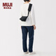 MUJI 寬肩帶 迷你挎包 包包女包男包 斜挎包 單肩 EFD05A6S 黑色 長(cháng)14.5*寬29*高10cm