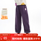 茵曼（INMAN）女童加絨褲子愛(ài)心標章冬季兒童中大童奧粒絨保暖褲保暖休閑長(cháng)褲 紫色 160