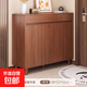 鞋柜入戶(hù)門(mén)口玄關(guān)隔斷柜家用門(mén)口大容量室內實(shí)木腿入戶(hù)防塵鞋架子 【穩固實(shí)木腿】郁金檀木色120cm