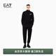 EMPORIO ARMANI/阿瑪尼官方旗艦EA7/新款男立領(lǐng)戶(hù)外純棉毛圈運動(dòng)套裝春夏 UC001-黑色 L  (推薦：150-165斤)