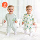 貝瑞加（Babyprints）嬰兒連體衣2件裝男女寶寶純棉衣服四季爬服柔軟哈衣長(cháng)袖內衣 綠73