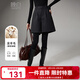 晚白【新品】冬款綿羊毛小個(gè)子穿搭裙褲氣質(zhì)高腰顯瘦毛呢短褲靴褲女 深灰色 27