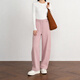 【京東直采】三防兩穿26春直筒彎刀休閑衛褲女顯瘦顯腿休閑必備 櫻花粉 S 85-100斤