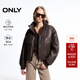 ONLY2024冬季新款90白鴨絨復古街頭風(fēng)做舊PU羽絨服女|125423053 F08愉悅棕色 XS
