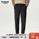 千紙鶴【歐棉絨】男士春秋季新款燈芯絨寬松直筒工裝休閑褲子男小錐褲 01C黑色 30