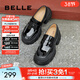 百麗（Belle）牛皮高跟厚底樂(lè )福鞋女商場(chǎng)同款簡(jiǎn)約單鞋B5C1DCA4 黑色 36 (230mm)