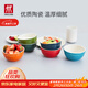 雙立人（ZWILLING）碗陶瓷碗套裝家用湯碗面碗防滑多用碗家用餐具套裝 彩虹碗6件套
