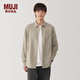 MUJI男式  法蘭絨 長(cháng)袖襯衫 男士襯衣外套 男裝上衣冬季空調衫 淡黃色 XL (180/104A)